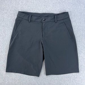 Lululemon Mens Shorts 38 Dark Gray Chino Flat Front 10" Inseam Hidden Zip Pocket